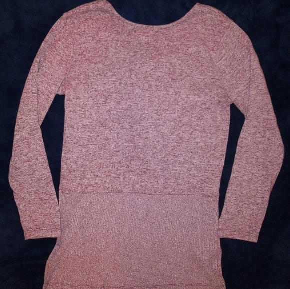 Thyme & Honey Red Grey High Low Hem Sweater 3/4 Sleeves Small - Picture 10 of 11